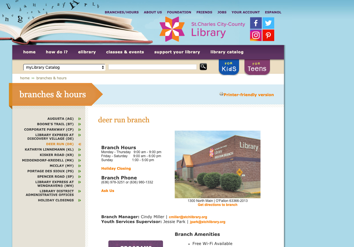St. Charles County Library - Branch Page
