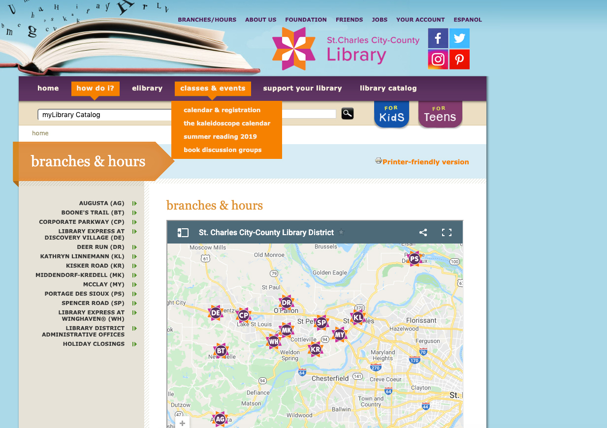 St. Charles County Library - Map