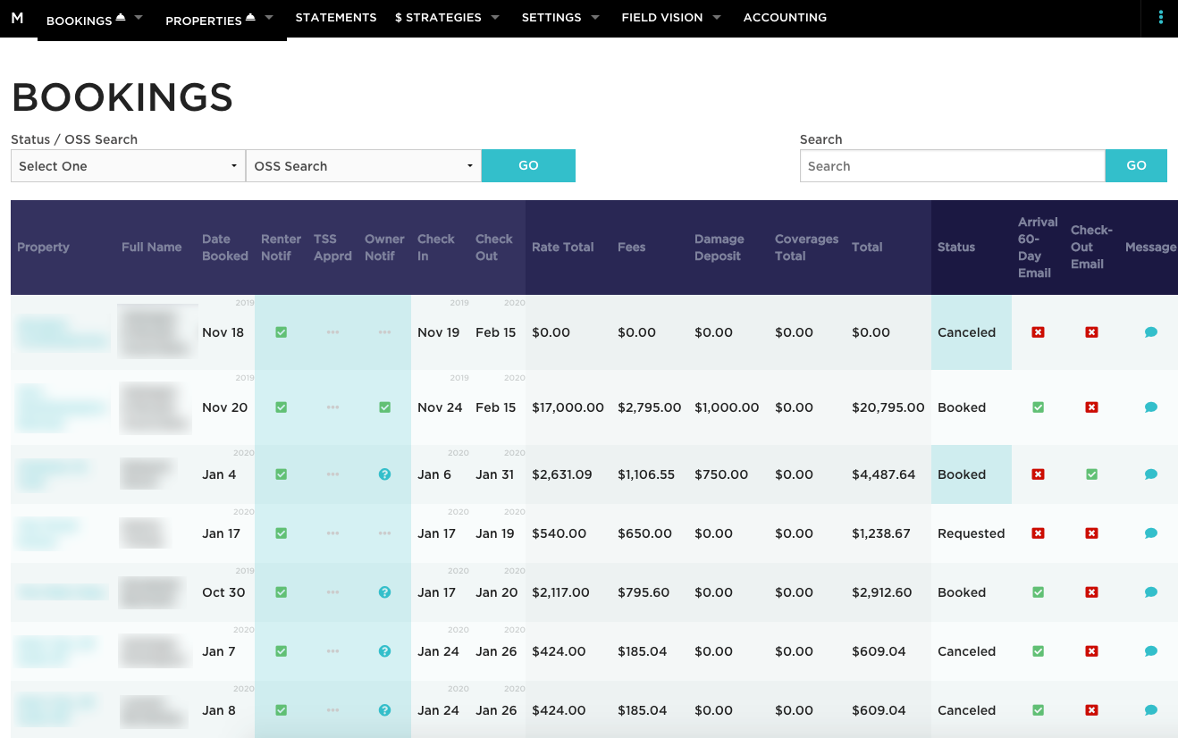 StayMarquis Admin Bookings